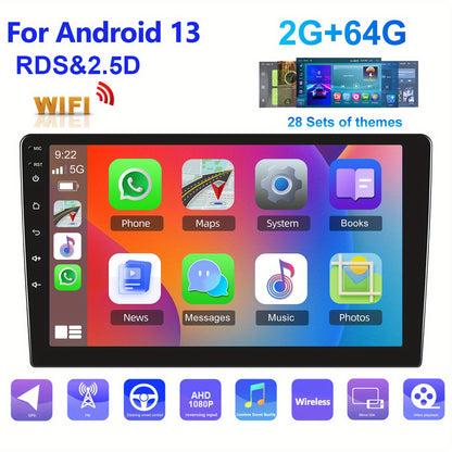 Autoradio – Auto Stereo – Multimedia Speler – Inbouw Radio – DAB+ Radio – 9 Inch HD Touchscreen – Android 13 & Draadloos CarPlay – GPS Navigatie & Wifi