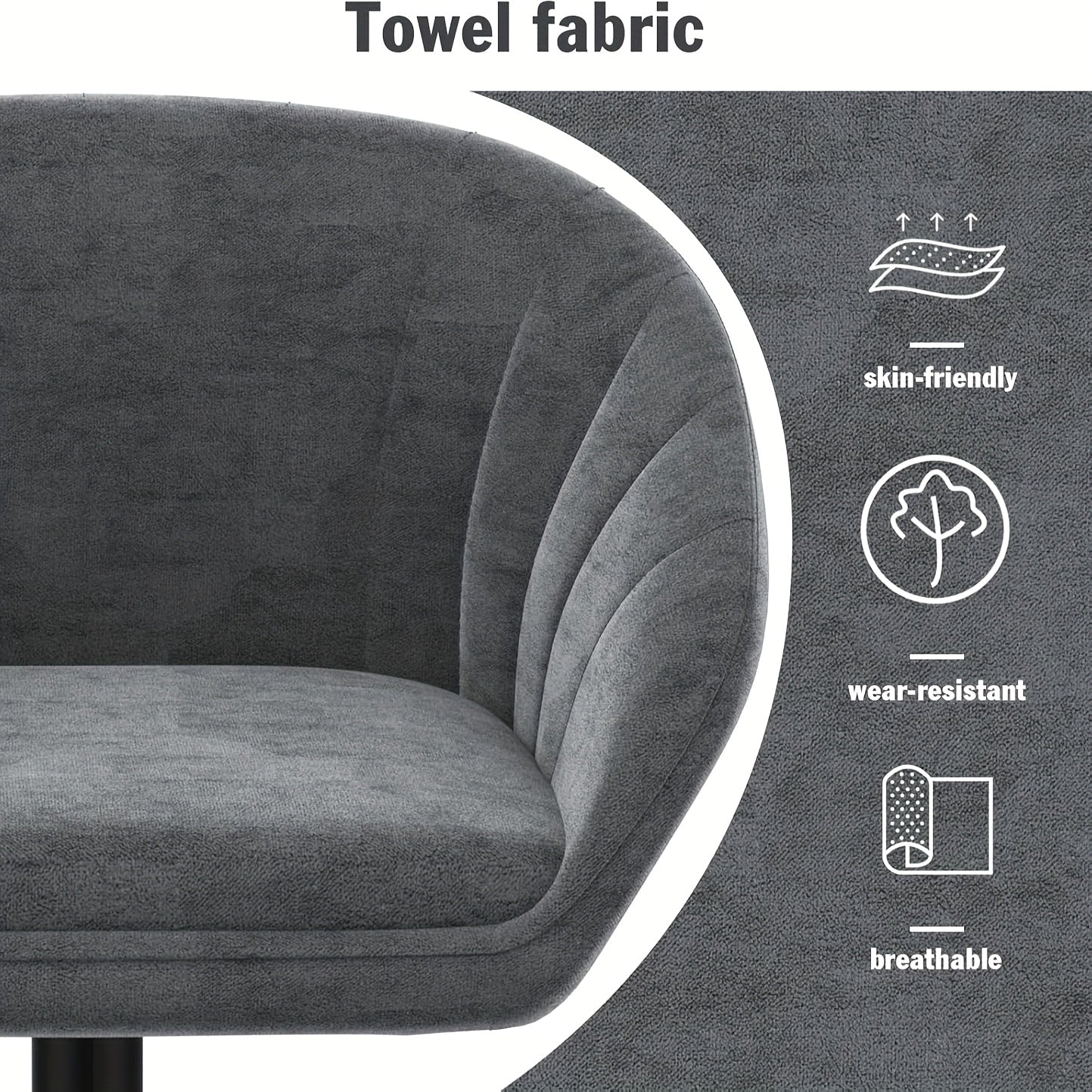 Barstoel – Barkruk – Barkrukken – Barstoelen – Keukenstoel – Fluwelen Bekleding – Verstelbare Zithoogte – Draaibaar – Set van 2 – Grijs