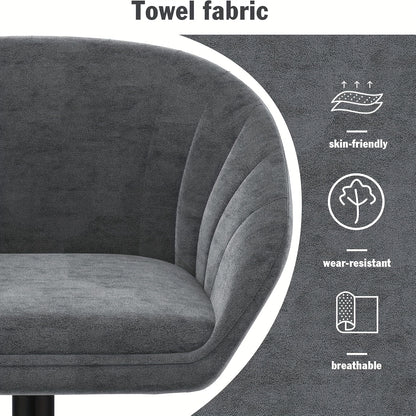 Barstoel – Barkruk – Barkrukken – Barstoelen – Keukenstoel – Fluwelen Bekleding – Verstelbare Zithoogte – Draaibaar – Set van 2 – Grijs