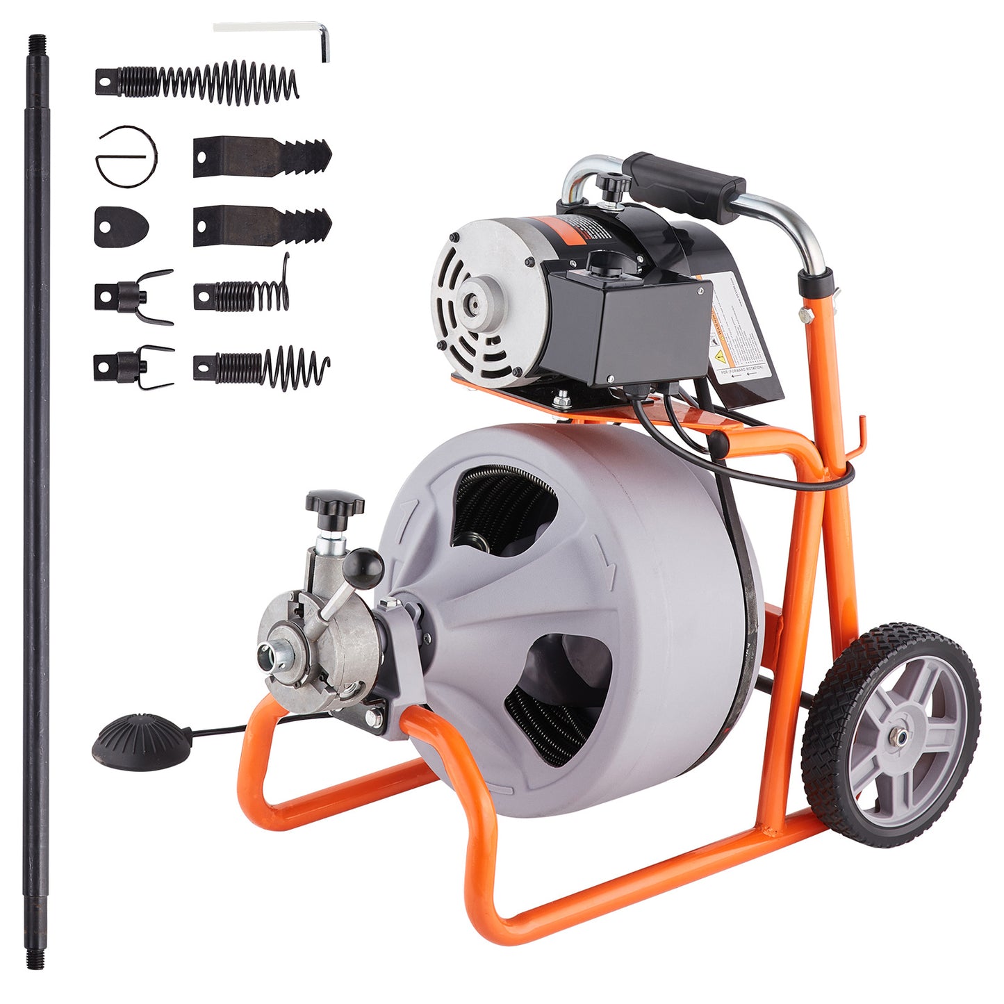 Ontstopper – Rioolontstopper – Gootsteenontstopper – Toiletontstopper – Afvoerontstopper – 30 Meter Stalen Kern – Automatische Kabelvoeding Met Voetbediening