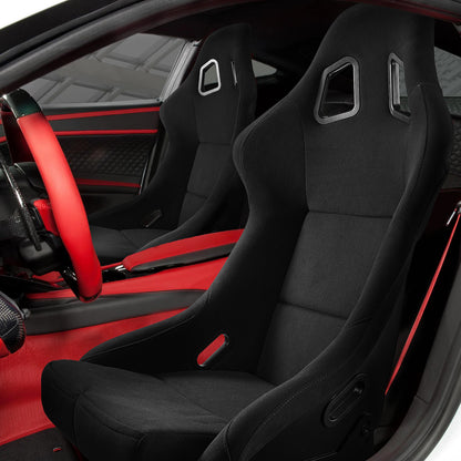 Racestoel – Racingstoel – Simulatierace Stoel – Gamestoel – Cockpit Stoel – Universele Pasvorm – Velours Bekleding – Verstelbare Dual-Lock Schuifrail