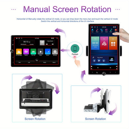 Android 15.0 Single Din Auto Radio – Autostereo – Autoradio – Multimedia Speler – Navigatiesysteem – Met AHD Achteruitrijcamera – 10,4 Inch HD Touchscreen – Draadloze CarPlay & Android Auto