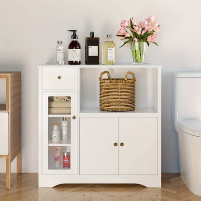 Kealive Kitchen Storage Cabinet Sideboard Featuring a Microwave Stand, Adjustable Shelves, And Doors Suitable for The Kitchen, Dining Room, Or Living Room, in White, Measuring 90 X 40 X 82 Cm.