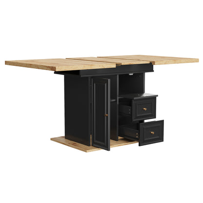Extendable Wooden Dining Table | 110 x 80 x 75 cm, Extends up to 140 cm, Suitable for Dining Rooms, Kitchens, or Patios, Mixed Color, Contemporary Style