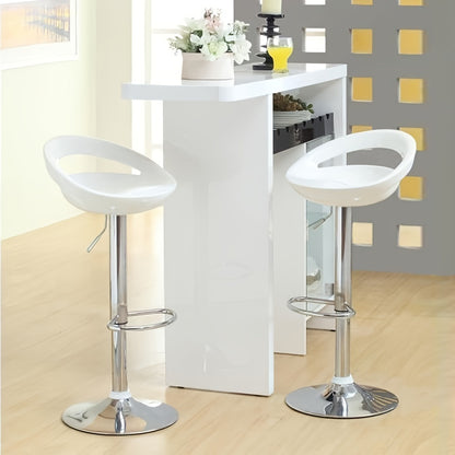 Barstoel – Barkruk – Barstoelset – Keukenstoel – Barstoel met rugleuning – Set van 2 – 360° Draaibaar – Verstelbare Zithoogte 55-75 cm – ABS Kunststof – Chroom Stalen Onderstel