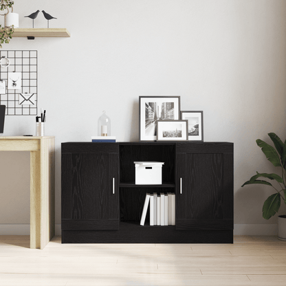 Black Oak Sideboard 120x30.5x70 cm Engineered Wood Storage Cabinets/TV Cabinets/Hallway Cabinets/Sideboards. This modern sideboard features an elegant, durable, weather-resistant, and moisture-resistant wooden structure with