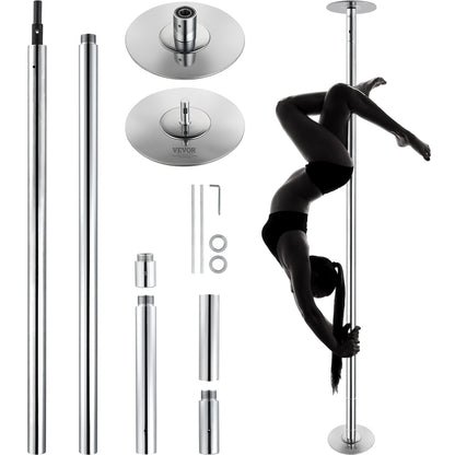 Danspaal – Danspilaar – Pole Dance Paal – Danspilaar Standaard – Roestvrij Staal – 45mm Diameter – Verstelbare Hoogte – Draaiend en Vast