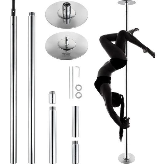 Danspaal – Danspilaar – Pole Dance Paal – Danspilaar Standaard – Roestvrij Staal – 45mm Diameter – Verstelbare Hoogte – Draaiend en Vast