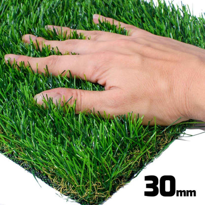 Kunstgras – Grastapijt – Grasmat – Synthetisch Gazon – Nepgras – 1x10 Meter – 30 mm Hoogte – Waterdoorlatend & Onderhoudsvrij