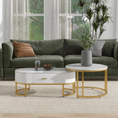 Coffee Tables 2pcs Table Frame Metal Gold, Noble Living Room Tables, Modern Set Tables
