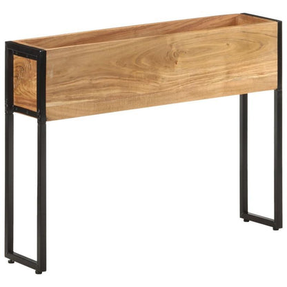 Bloemrek – Plantenrek – Bloemenstandaard – Plantenhouder – Plantenbak – Massief Acaciahout – Weerbestendig – 90x20x68 cm