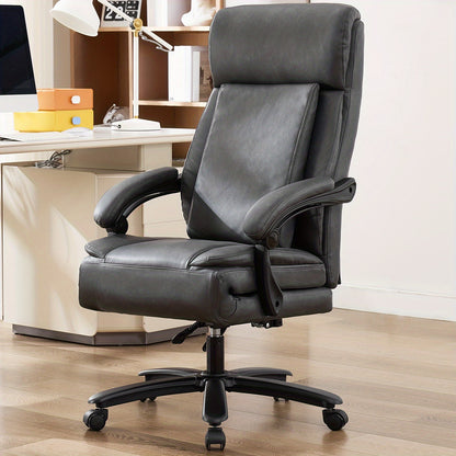 Bureaustoel – Bureaustoel Met Wieltjes – Desk Chair – Werkstoel – Retro Beige – Draagkracht 500 Kg – PU Leer Bekleding