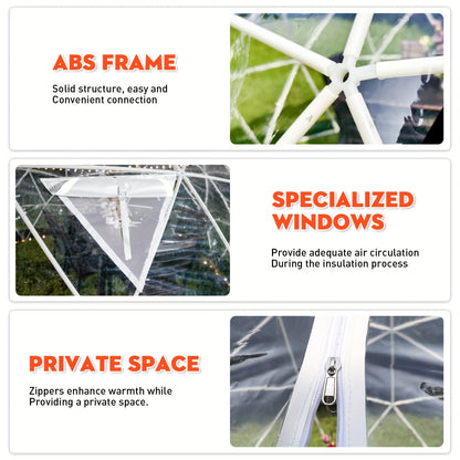 4.6m Koepeltent – Buitentent – Iglo Tent – Geodetisch Kas – Groene Dome Tent – Weerbestendig ABS Frame – Wind- en Sneeuwbestendig