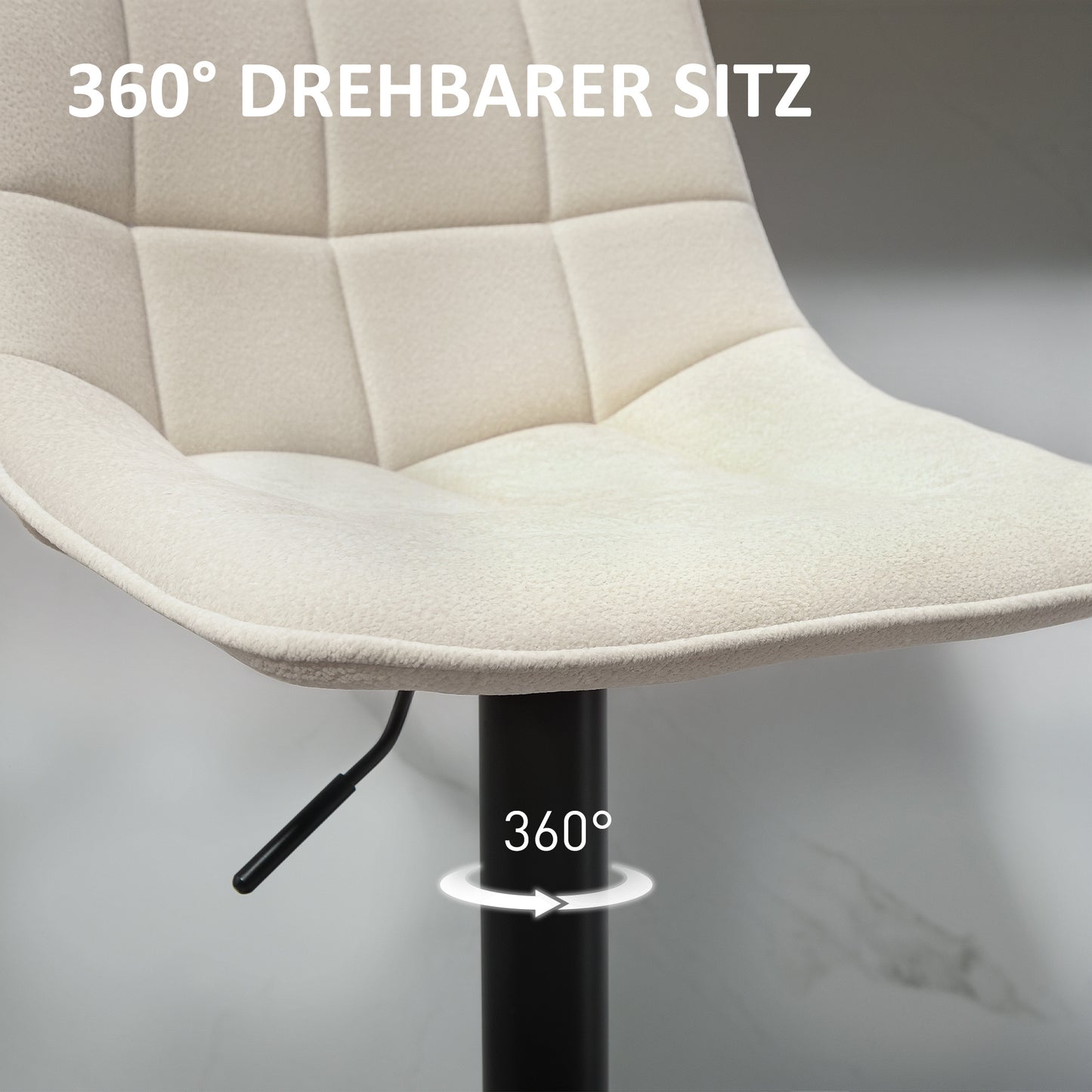 Barstoel – Barkruk – Barstoel Kruk – Keukenstoel – Barkrukset – Verstelbaar 63-84 cm – 360° Draaibaar – Chenille Bekleding – Stalen Frame