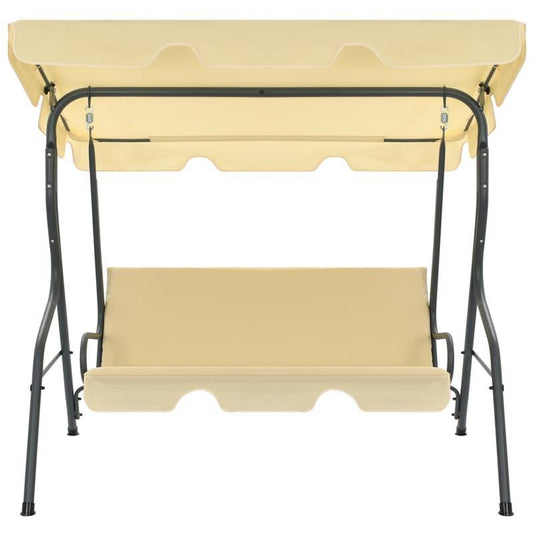 Schommelstoel – Schommelbank – Tuinbank – Schommelmeubel – Hangstoel – Off-White Kleur – 170x110x153 cm Groot – Comfortabele Wiegbeweging