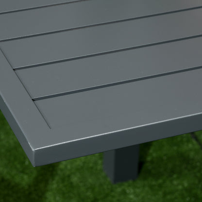 Tuinmeubelset – Tuinset – Balkonset – Terrasmeubels – Buitenmeubelen – Uitschuifbare Tafel 90-180 cm – 6 Stapelbare Stoelen – Aluminium & Textilene – Grijs