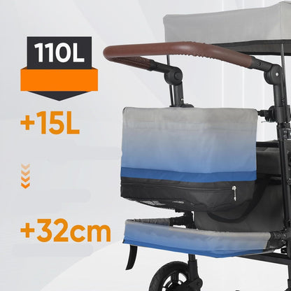 Bolderwagen – Kinderwagen – Vouwkar – Wagon – Bolderkar – Stevig Stalen Frame – UPF50+ Zonwering