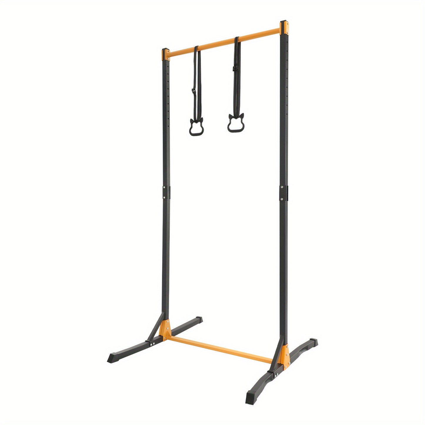 Pull-Up Station – Rekstok – Optrekstang – Fitnessstation – Trainingsrek – Zwart+Geel – Verstelbare Hoogte Tot 215 cm – Duurzaam Koolstofstaal