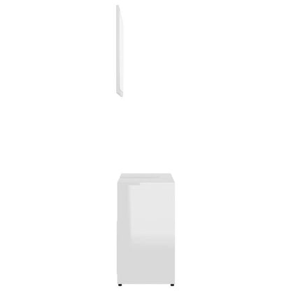 Badkamermeubel – Badmeubel – Wastafelmeubel – Badkamerkast – Wastafelonderkast – Hoogglans Wit – Ruimtebesparend Design – Hardhouten Constructie – Compact Met Spiegel En Opbergruimte