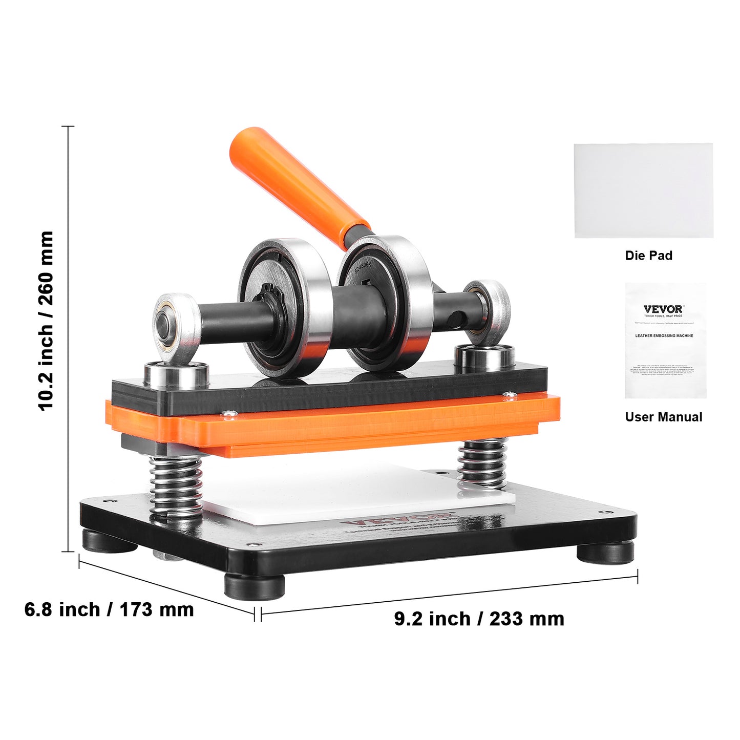 Leer snijmachine – Embossing Machine – Handmatige Stansmachine – Leer persmachine – Snij- en Embossingmachine – Compact Formaat 18x10 cm – Verstelbare Druk 12 mm