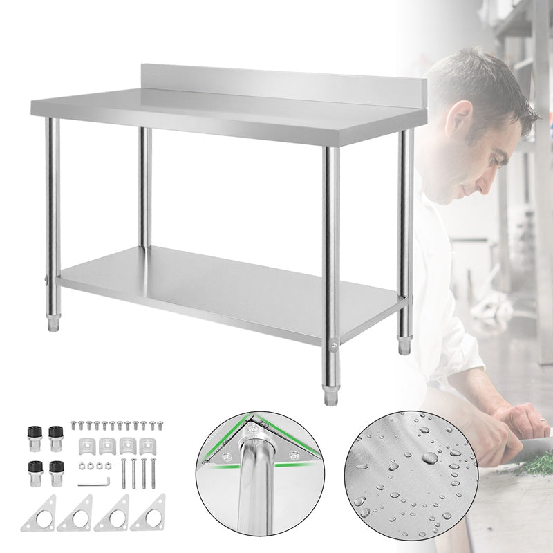 RVS Werkbank – Keukenwerkbank – Inklapbare Werktafel – Werkblad – RVS Tafel – Verstelbare Poten – 100x60x85 cm – Professioneel & Makkelijk Schoon Te Maken