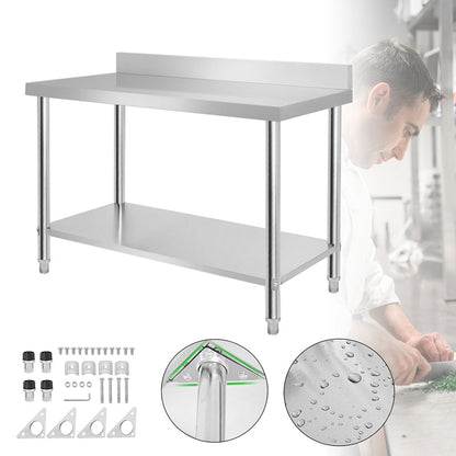 RVS Werkbank – Keukenwerkbank – Inklapbare Werktafel – Werkblad – RVS Tafel – Verstelbare Poten – 100x60x85 cm – Professioneel & Makkelijk Schoon Te Maken