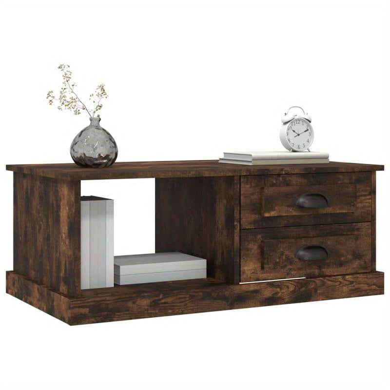 Coffee Table 90X50X35 Cm Edited Wood Gerookt Oak-Colored Practical, Removable, Suitable for All Seasons