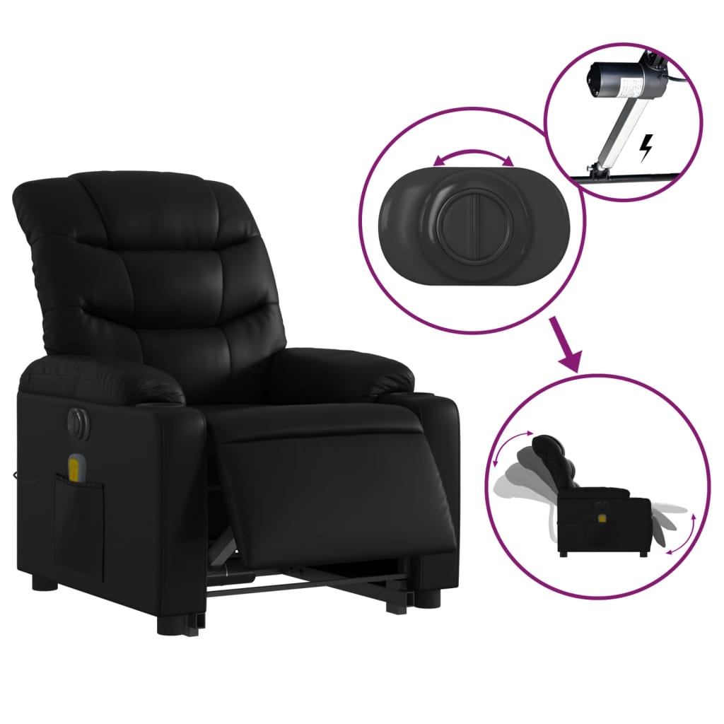 Elektrische Sta-op Stoel – Sta-op Fauteuil – Relaxstoel – Verstelbare Relaxfauteuil – Massagefauteuil – Handmatig Verstelbaar – Vibratiefunctie – Elektrische Liftfunctie