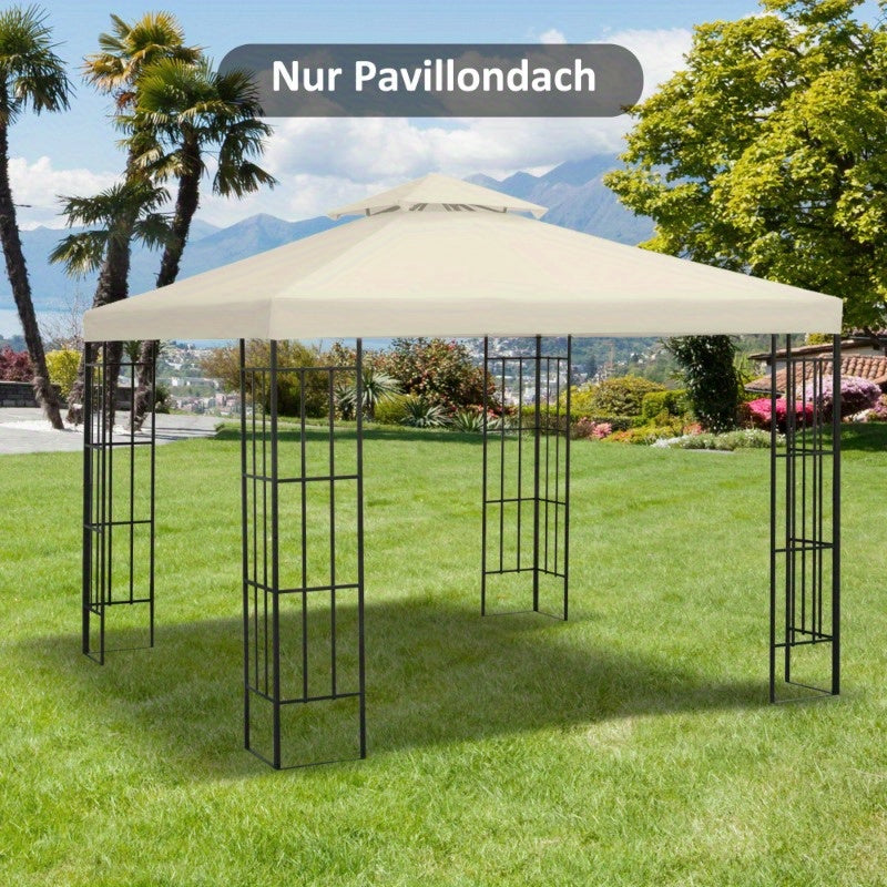Vervangbare Canopy – Tuinkap – Overkapping – Luifel – Zonnescherm – UV-Bescherming – Windbestendig Polyester 3x3m Cream White