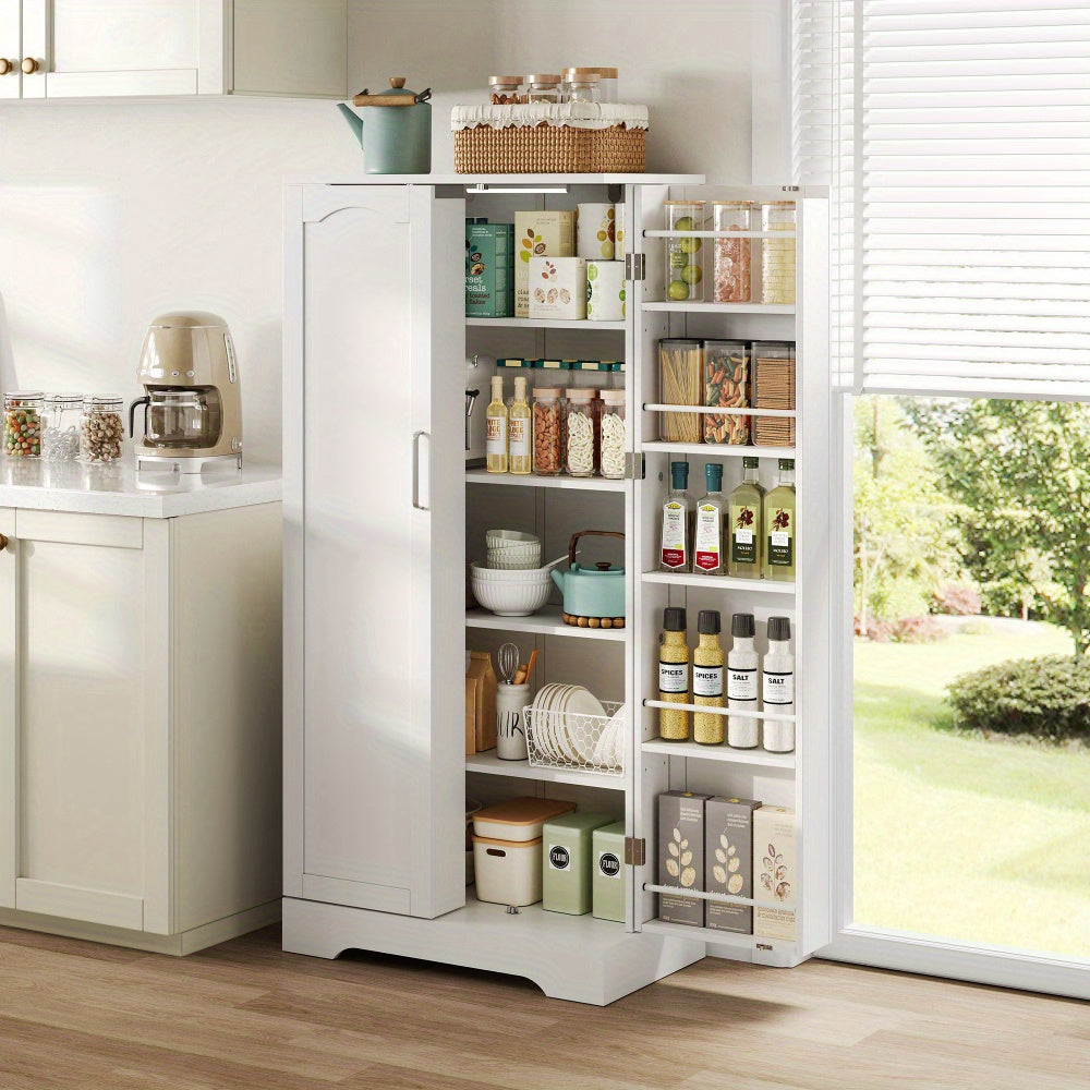 Keukenkast – Keukenbuffet – Opbergkast – Ovenkast – Staande Kast – Wit – Multifunctioneel – 60x35x128 cm – Verstelbare Planken – Antikantelbeveiliging