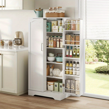 Keukenkast – Keukenbuffet – Opbergkast – Ovenkast – Staande Kast – Wit – Multifunctioneel – 60x35x128 cm – Verstelbare Planken – Antikantelbeveiliging
