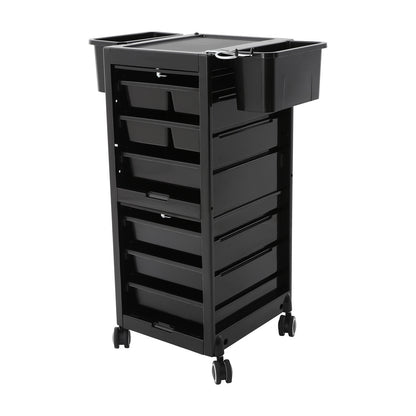 Heavy-Duty Rolling Salon Storage Cart with 6 Trays & 2 Baskets - Mobile Beauty Organizer with Locking Wheels, Large Capacity Salon Cart, Sturdy Metal Frame & ABS Construction, Space-Saving Design for Salon, Spa, Barber Shop,