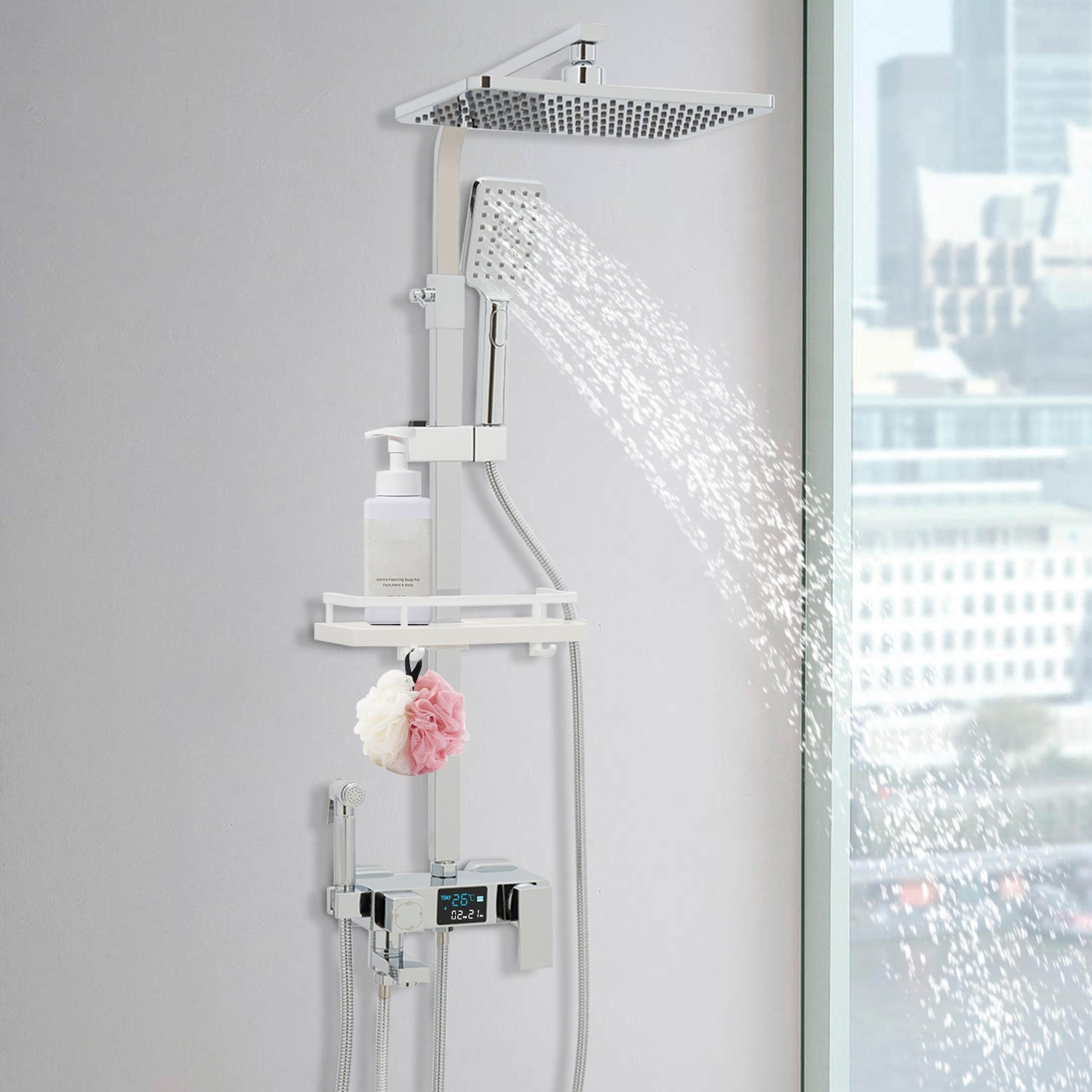 Douchekraan – Regendouche – Douchekop – Douche Set – Douche systeem – Hoogwaardige Messing & Staal – 360° Draaibare Topdouche
