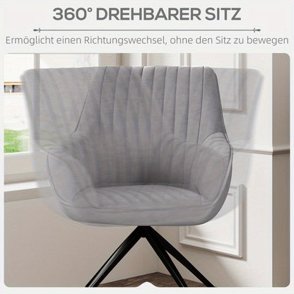 Draaifauteuil – Loungefauteuil – Schommelstoel – Stoel – Fauteuil – Donkergrijs – 360° Draaifunctie – Stevige Metalen Pootjes