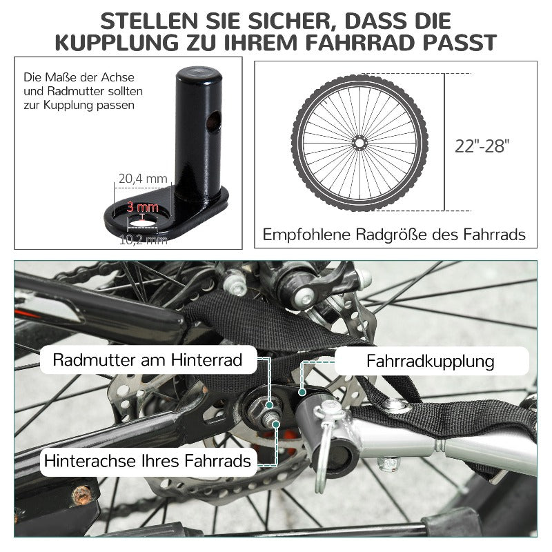 Hondenfietskar – Fietsaanhanger Hond – Hondenbuggy – Huisdier Carrier – Fietskar Voor Honden – Waterdichte Kap – Veiligheidsharnas – Inklapbaar – Lichtgewicht – Geschikt Voor Kleine Tot Middelgrote Honden – Versterkte Constructie – Rood/Zwart