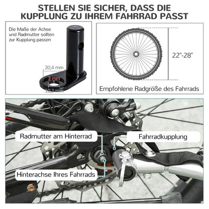 Hondenfietskar – Fietsaanhanger Hond – Hondenbuggy – Huisdier Carrier – Fietskar Voor Honden – Waterdichte Kap – Veiligheidsharnas – Inklapbaar – Lichtgewicht – Geschikt Voor Kleine Tot Middelgrote Honden – Versterkte Constructie – Rood/Zwart