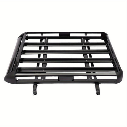 Aluminum Black Roof Rack Cargo Basket - Heavy-Duty 68.04 KG Capacity, Aerodynamic Design with Heavy-Duty Cross Bars & Easy No-Drill Installation, High Quality & Corrosion-Resistant, Large Roof Luggage Carrier for Cars, SUVs,