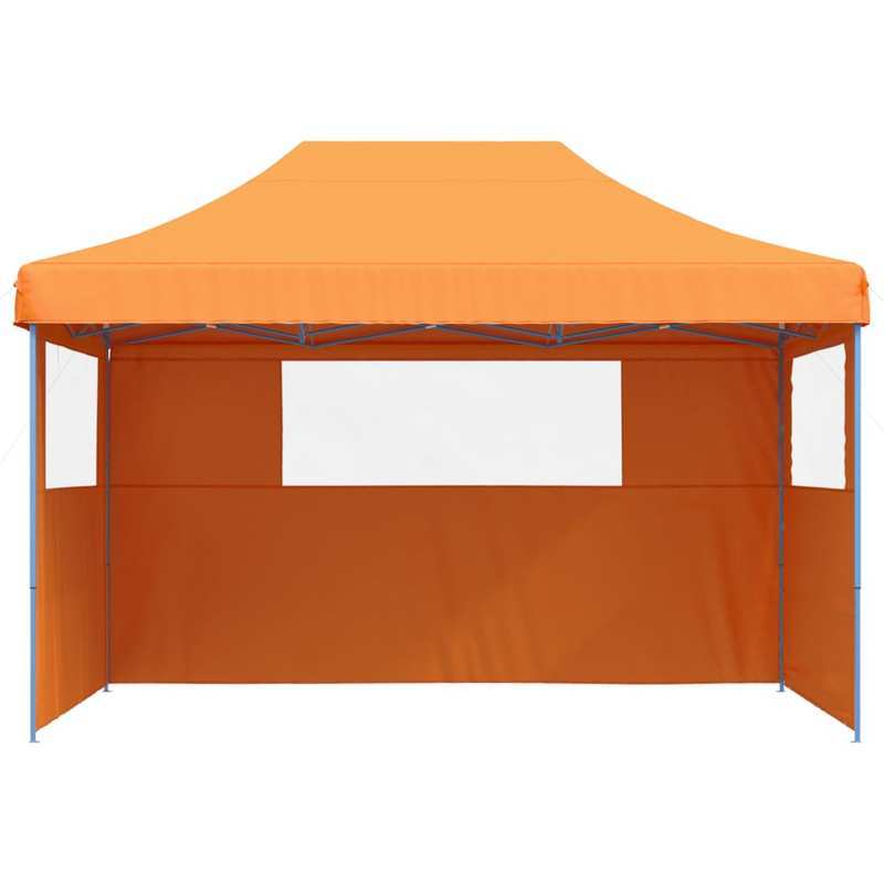 Partytent – Tent – Pavillon – Feesttent – Pop-up Tent – Oranje Kleur – Inklapbaar & Met 3 Zijwanden – Waterafstotend & Compact