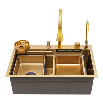 Sink 68cm- Golden, Stainless Steel Golden Rectangular Sink for Kitchens, Restaurants, Cafes, Bars, Hotels