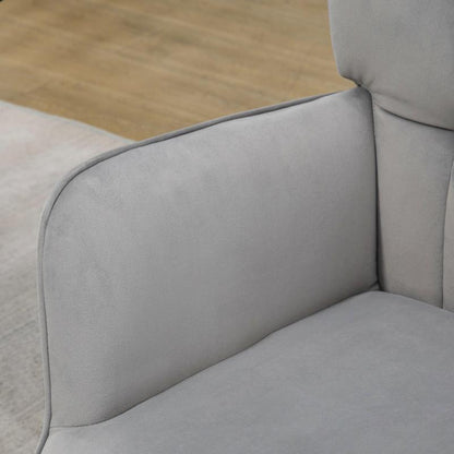 Fauteuil – Lounge Stoel – Relaxfauteuil – Draaifauteuil – Armstoel – Lichtgrijs – Gestoffeerd – Inclusief Voetenbankje – Houten Frame – Maximaal 120 kg Belastbaar