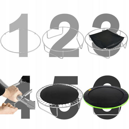 Trampoline – Springkussen – Buitenspeeltoestel – Speelmat – Veiligheidsnet – 12 Voet (374 cm) – Max. Belastbaar 300 kg – Water- en UV-bestendig