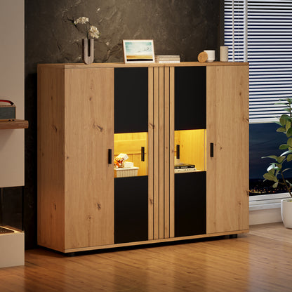Dressoir – Buffet – Sideboard – Opbergkast – Commode – 140x35x113 cm – Verstelbare Vakken – 4 Deuren