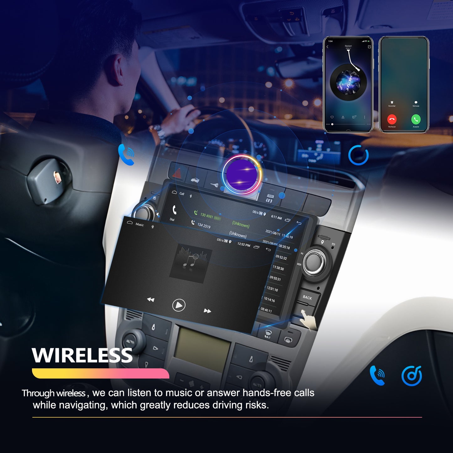 Autoradio – Autoscherm – Car Stereo – Multimedia Speler – Navigatiesysteem – 7 Inch HD Touchscreen – Android 13.0 Met Camera & Microfoon