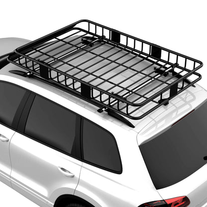 Dakkofferdrager – Dakdrager – Dakraildrager – Autodakdrager – Bagagedrager – Verstelbaar 109-162 cm – Max. 100 kg Draagkracht – Zwart Metaal