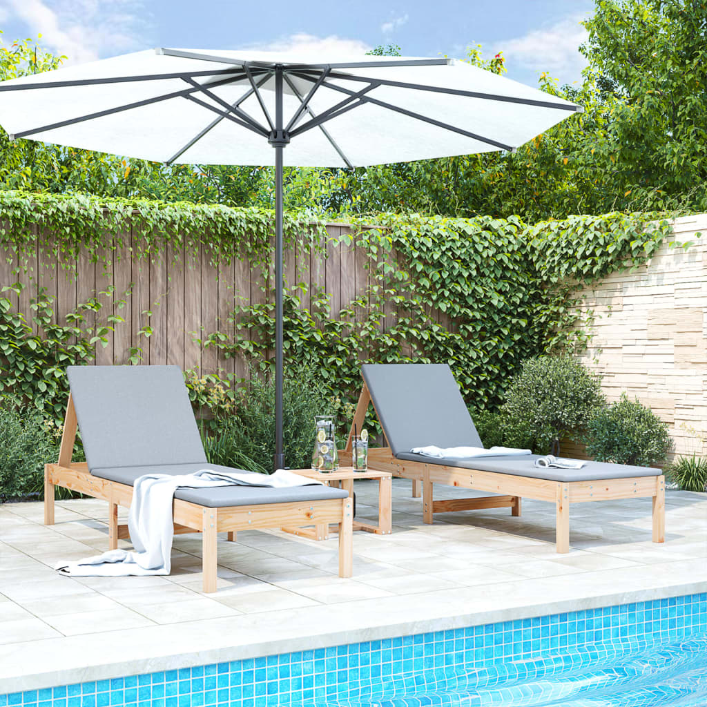 Houten Loungestoel – Verstelbare Stoel – Tuinstoel – Balkonstoel – Massief Pijnboomhout – Lattenontwerp – Waterafvoer