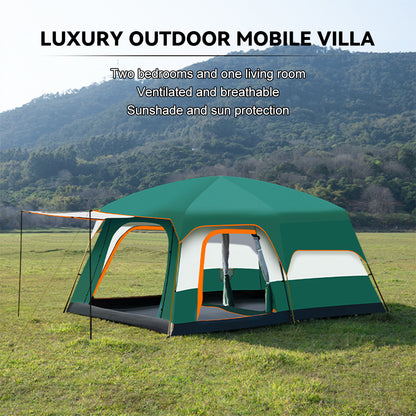 Kampeertent – Pop-up Tent – Familietent – Opblaasbare Tent – Lichtgewicht Tent – Ruim 8-12 Persoons – Polyester Waterdicht – 2 Slaapkamers Met Leefruimte
