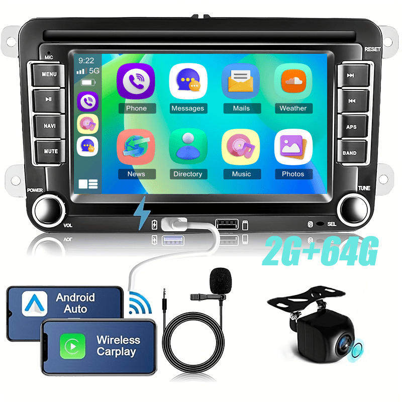 Android 13 Autoradio – Auto Headunit – Multimedia Systeem – Navigatie Systeem – Touchscreen Radio – 7 Inch Display – 1280x720 Resolutie – 2GB RAM 64GB Opslag