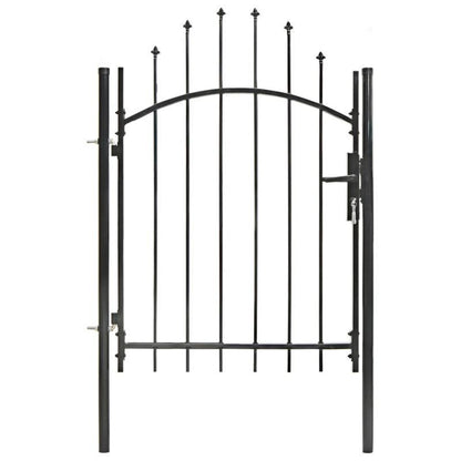 Tuinpoort – Tuindeur – Tuingaas – Hek – Poort – Zwart Stalen Design – 1x1,5 Meter – Eenvoudig Te Monturen – Verhoogde Tuinbeveiliging