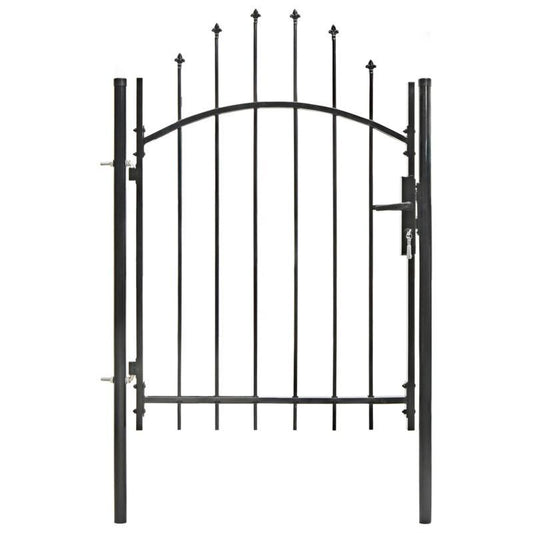 Tuinpoort – Tuindeur – Tuingaas – Hek – Poort – Zwart Stalen Design – 1x1,5 Meter – Eenvoudig Te Monturen – Verhoogde Tuinbeveiliging