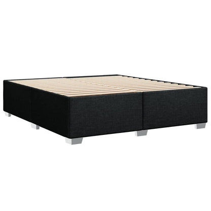Bedframe 180x200 – Tweepersoonsbed – Ledikant – Slaapbank – Bedbodem – Zwart Stof – Houten Lattenbodem – Stevig Platform Zonder Matras